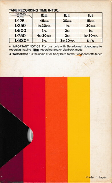 betamax case l830 north_america ntsc rear scan sony tape // 2257x3683 // 4.4MB