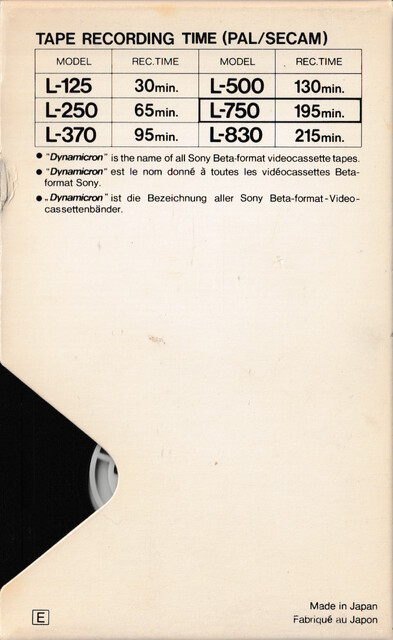 betamax case l750 pal rear scan secam sony tape // 2266x3690 // 2.2MB