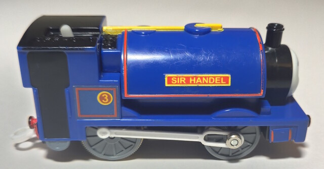 motor_road_&_rail passenger_car power_car sir_handel thomas_the_tank_engine tomy toy train // 4459x2336 // 2.1MB