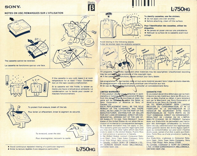 betamax l750 north_america ntsc rear scan sony sticker // 4357x3457 // 12MB