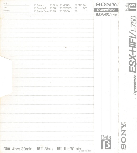 betamax esx hifi l750 north_america scan sony tape // 3259x3630 // 2.7MB