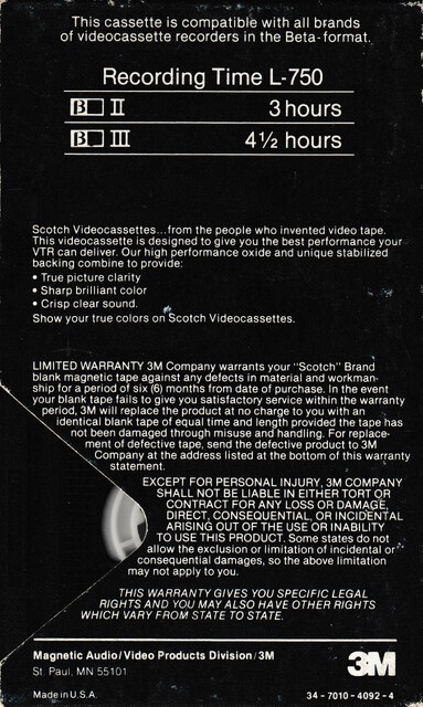 case l750 north_america ntsc scan scotch sony tape // 2207x3689 // 4.1MB