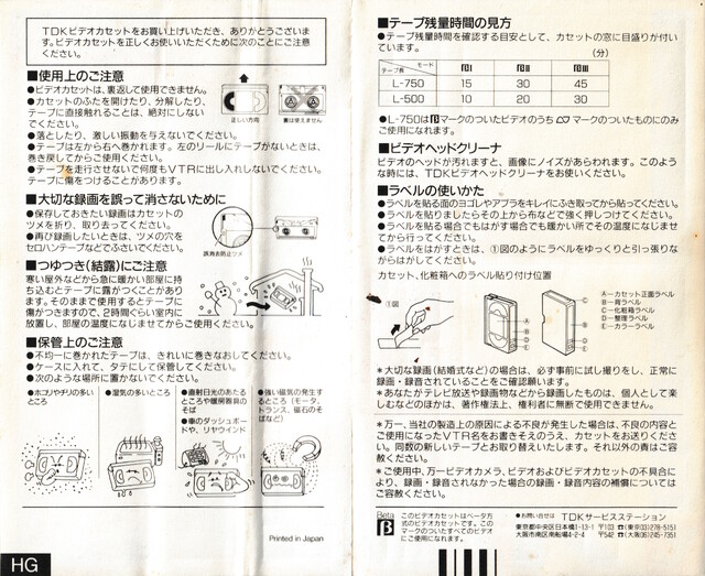 betamax hg japan l500 l750 ntsc rear scan sticker tdk // 4322x3530 // 7.6MB