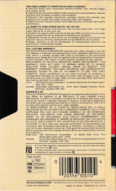 betamax case hs l750 north_america ntsc rear scan tape tdk // 2252x3693 // 8.4MB