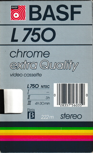 1985 basf betamax case l750 north_america ntsc rear scan tape // 2255x3714 // 5.1MB