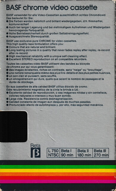1984 basf betamax case north_america ntsc rear scan tape // 2251x3695 // 7.9MB
