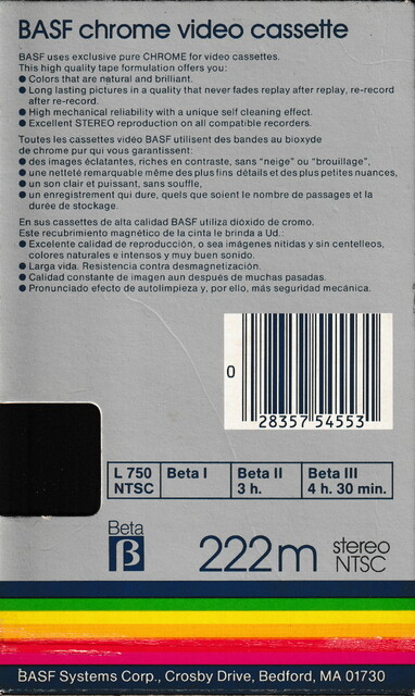 1984 basf betamax case l750 north_america ntsc rear scan tape // 2225x3726 // 6.6MB