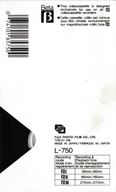 1987 betamax case fuji l750 north_america ntsc rear scan tape // 2240x3690 // 2.7MB