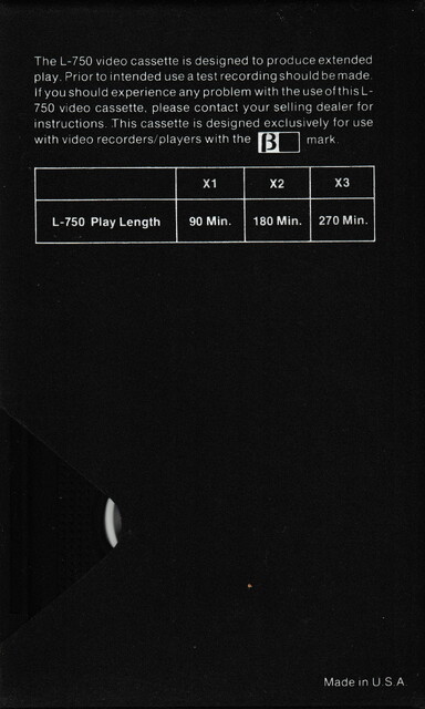 1978 betamax case dupont l750 north_america ntsc rear scan tape // 2250x3749 // 5.0MB