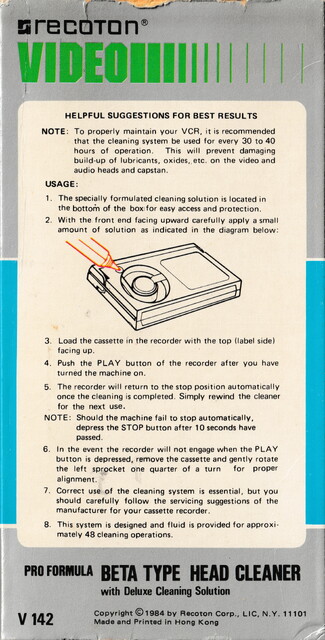 1984 betamax cleaner recoton tape // 2445x4808 // 8.0MB