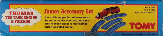 1997 bor_james_accessory_set box james north_america packaging side thomas_battery_operated_railway thomas_the_tank_engine tomy // 2249x499 // 399KB