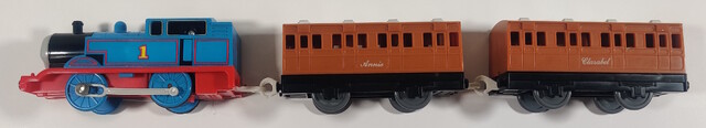 1992 annie clarabel japan p_thomas_basic_set_(1992) passenger_car plarail power_car thomas thomas_the_tank_engine tomy toy train // 3460x625 // 802KB