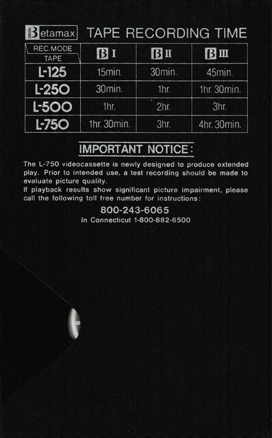 betamax case l750 north_america ntsc rear scan sony tape // 2290x3690 // 6.5MB