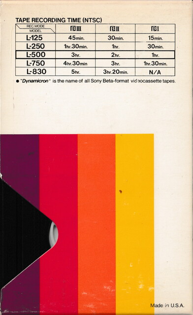 betamax case l500 north_america ntsc rear scan sony tape // 2275x3715 // 5.7MB