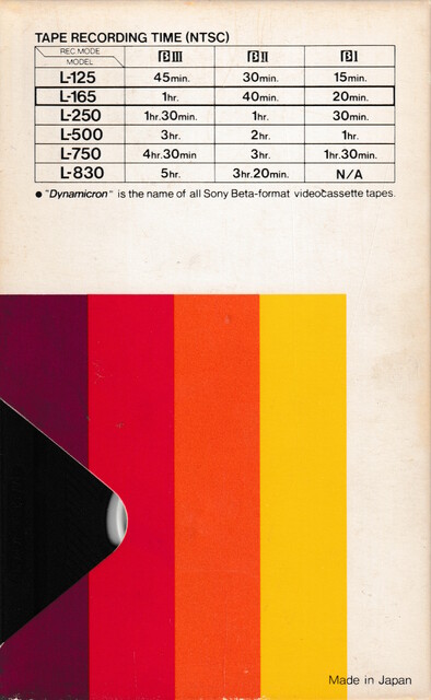 betamax case l165 north_america ntsc rear scan sony tape // 2253x3659 // 3.6MB