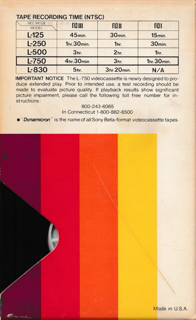 betamax case l750 north_america ntsc rear scan sony tape // 2270x3696 // 5.1MB